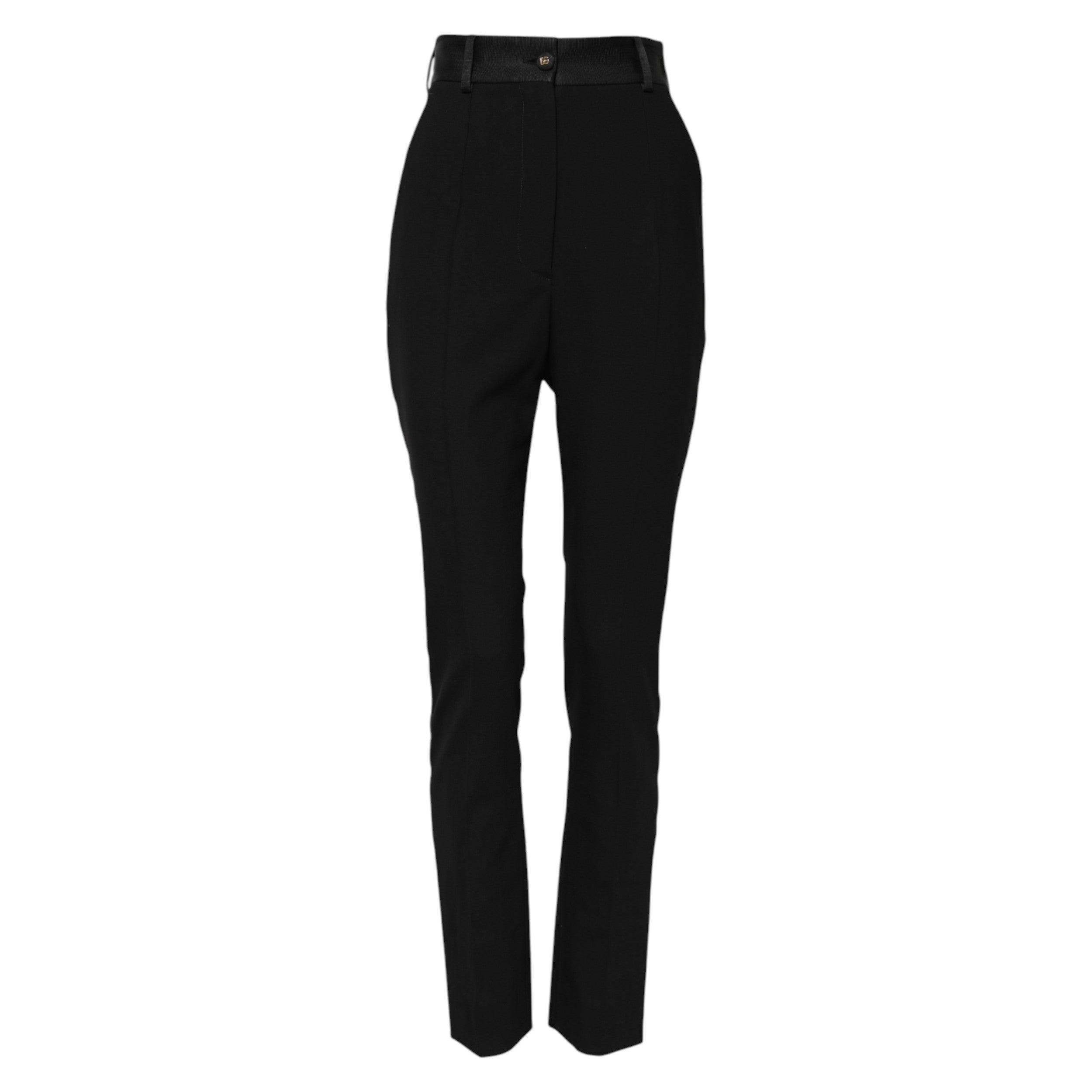 Dolce & Gabbana Schwarze High-Waist Skinny Hose aus Wolle