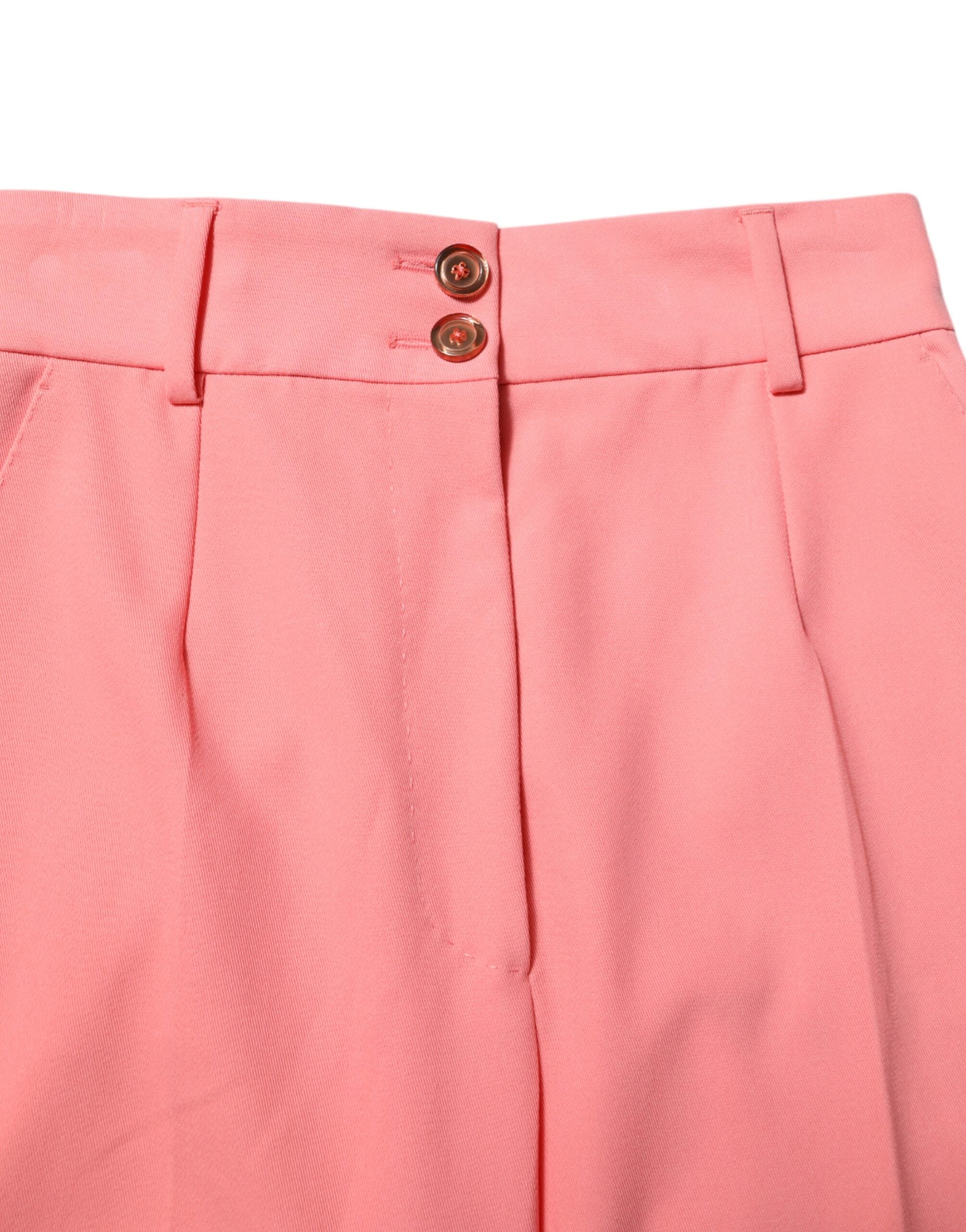 Dolce & Gabbana Rosa High Waist Tapered Anzughose