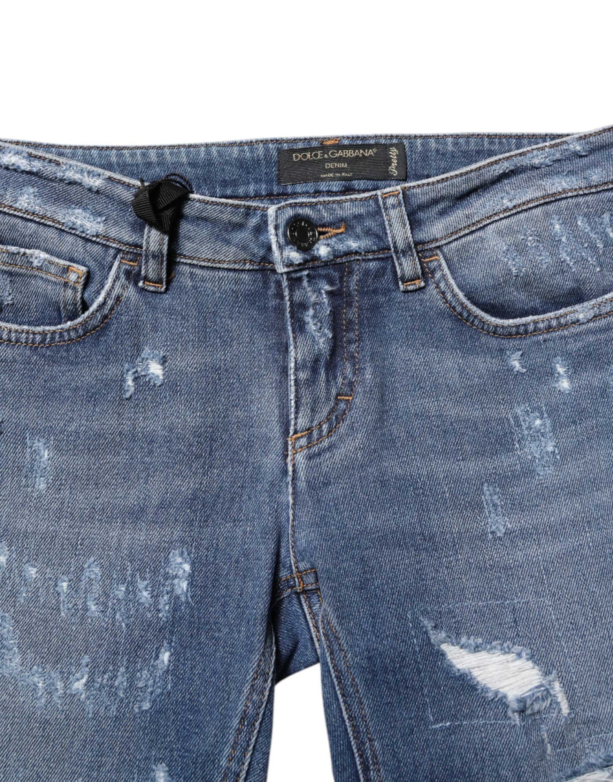 Dolce & Gabbana Blaue ZERSTÖRTE Skinny Jeans