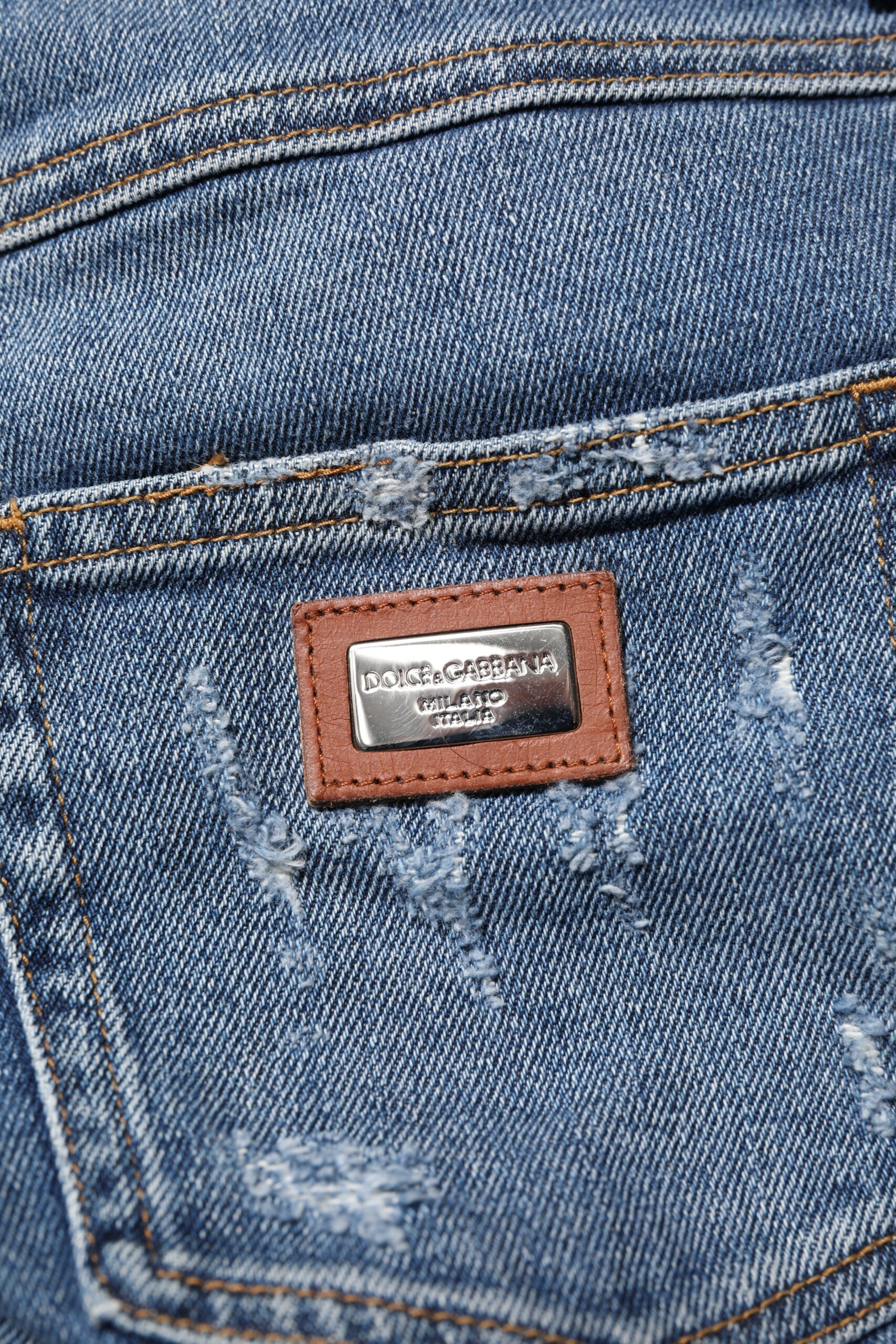 Dolce & Gabbana Blaue ZERSTÖRTE Skinny Jeans
