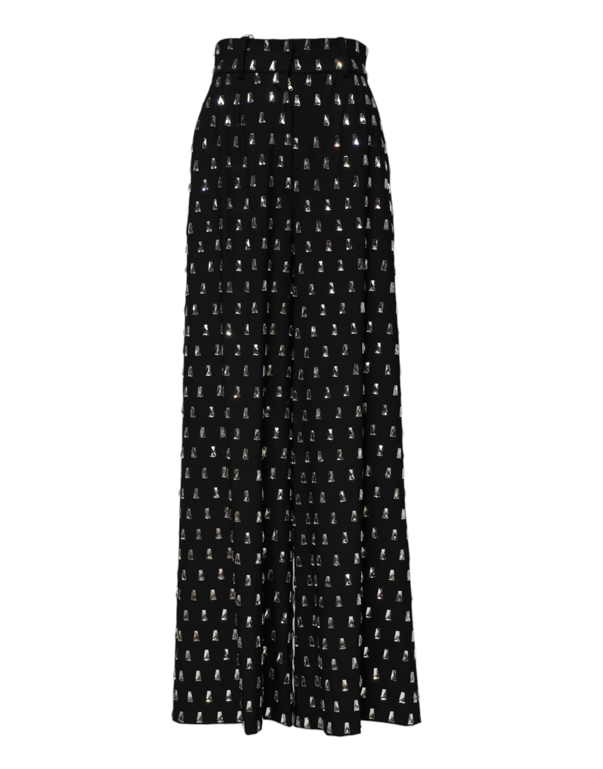 Dolce & Gabbana Schwarze Weite Hose mit Kristallverzierung