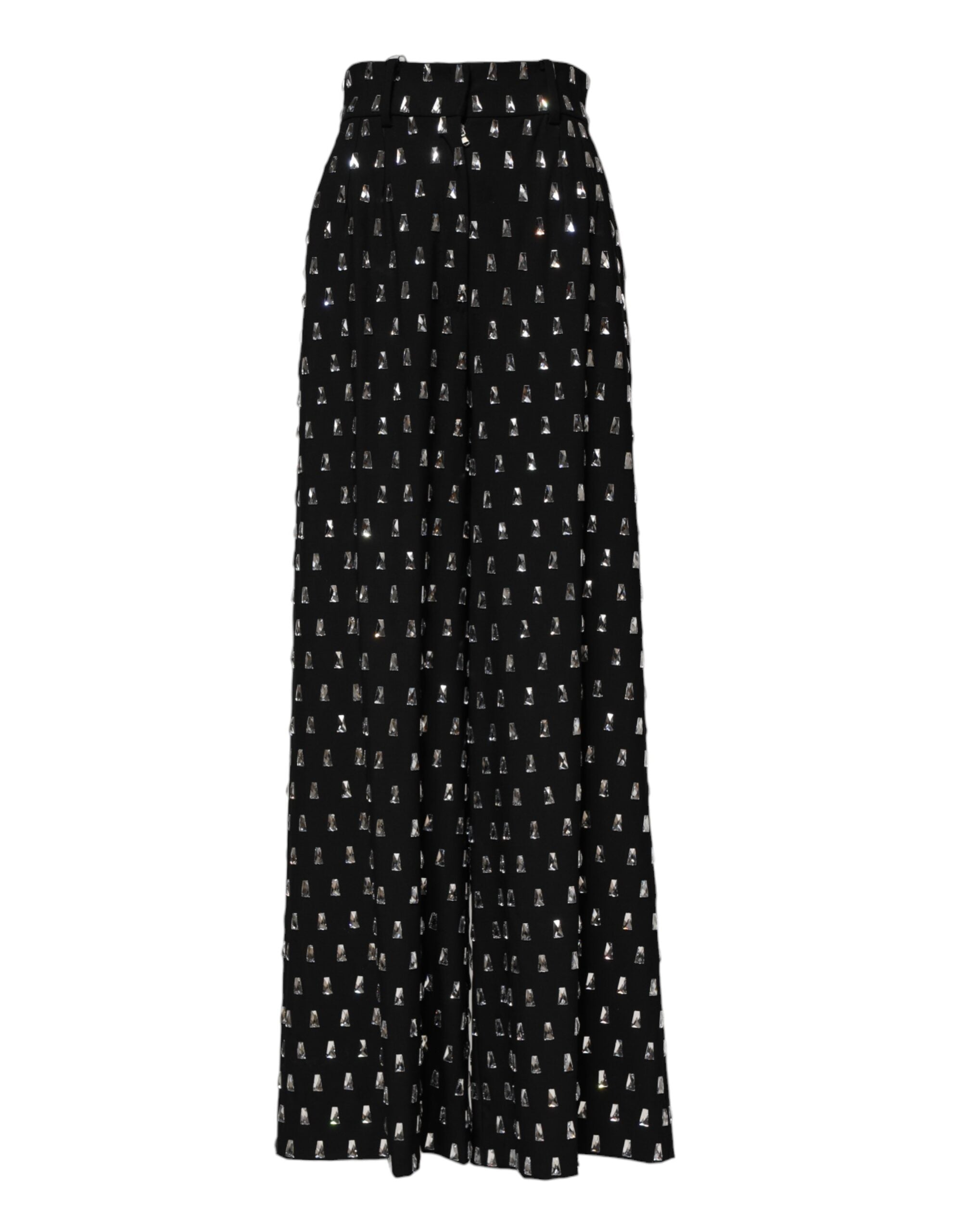 Dolce & Gabbana Schwarze Weite Hose mit Kristallverzierung
