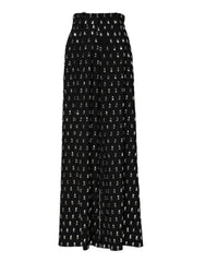 Dolce & Gabbana Schwarze Weite Hose mit Kristallverzierung