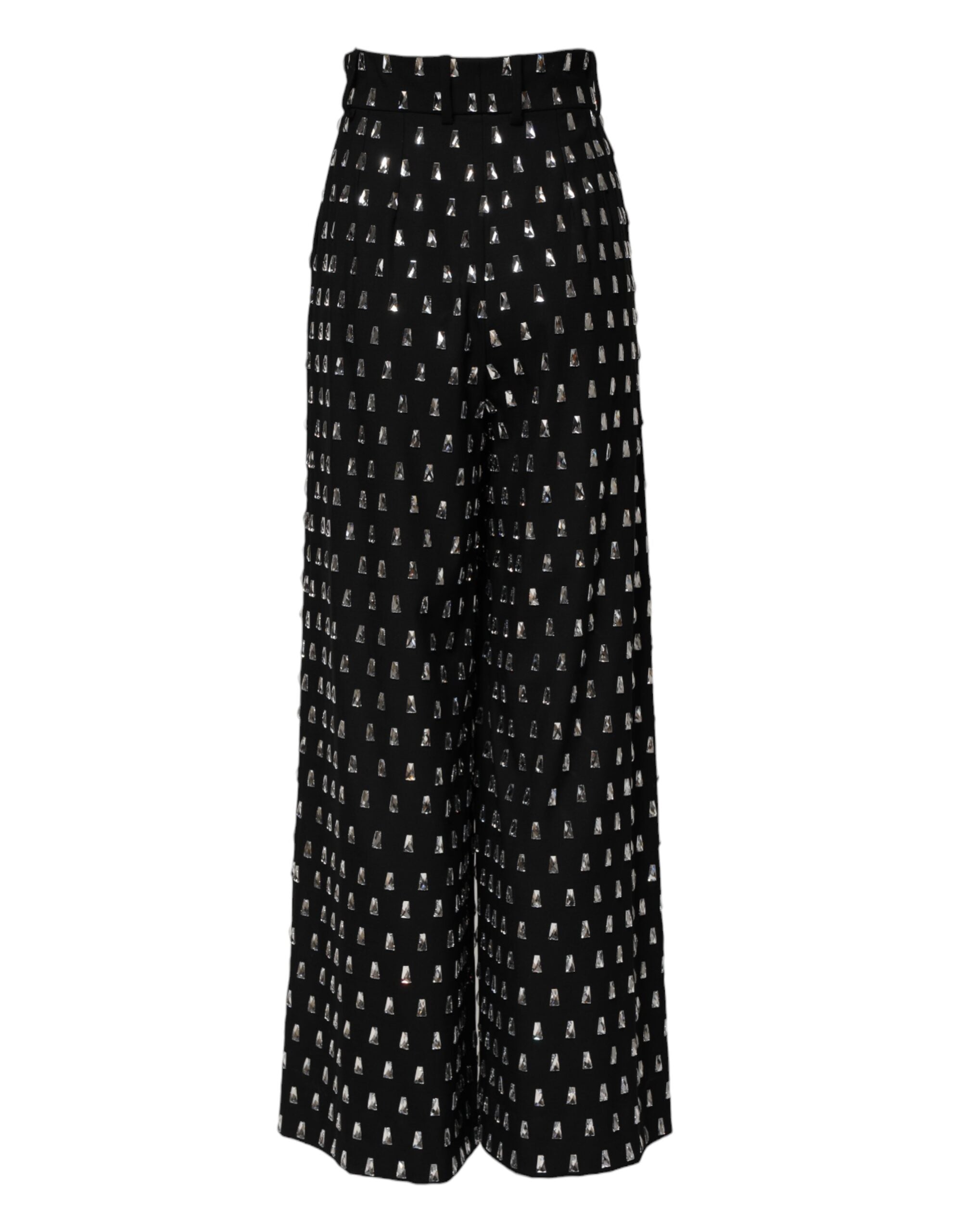 Dolce & Gabbana Schwarze Weite Hose mit Kristallverzierung