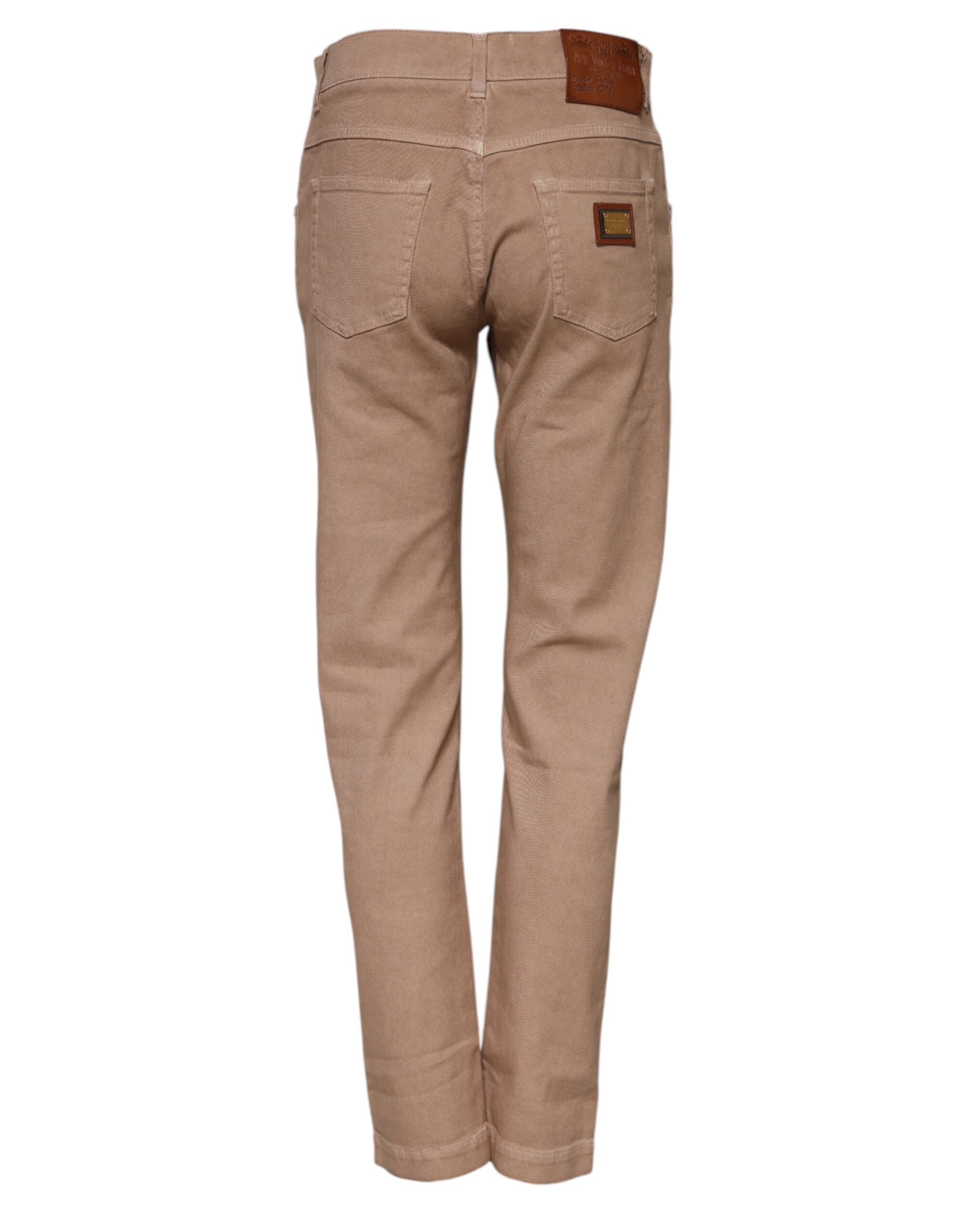Dolce & Gabbana Braune Boyfriend Jeans aus Baumwolle