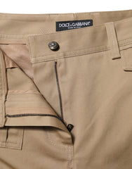 Dolce & Gabbana Beige Cargo Hose mit mittelhohem Bund und schmal zulaufendem Bein