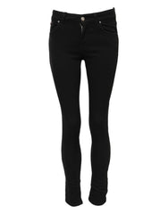 Dolce & Gabbana Schwarze Skinny Mid Waist Jeans aus Baumwolle