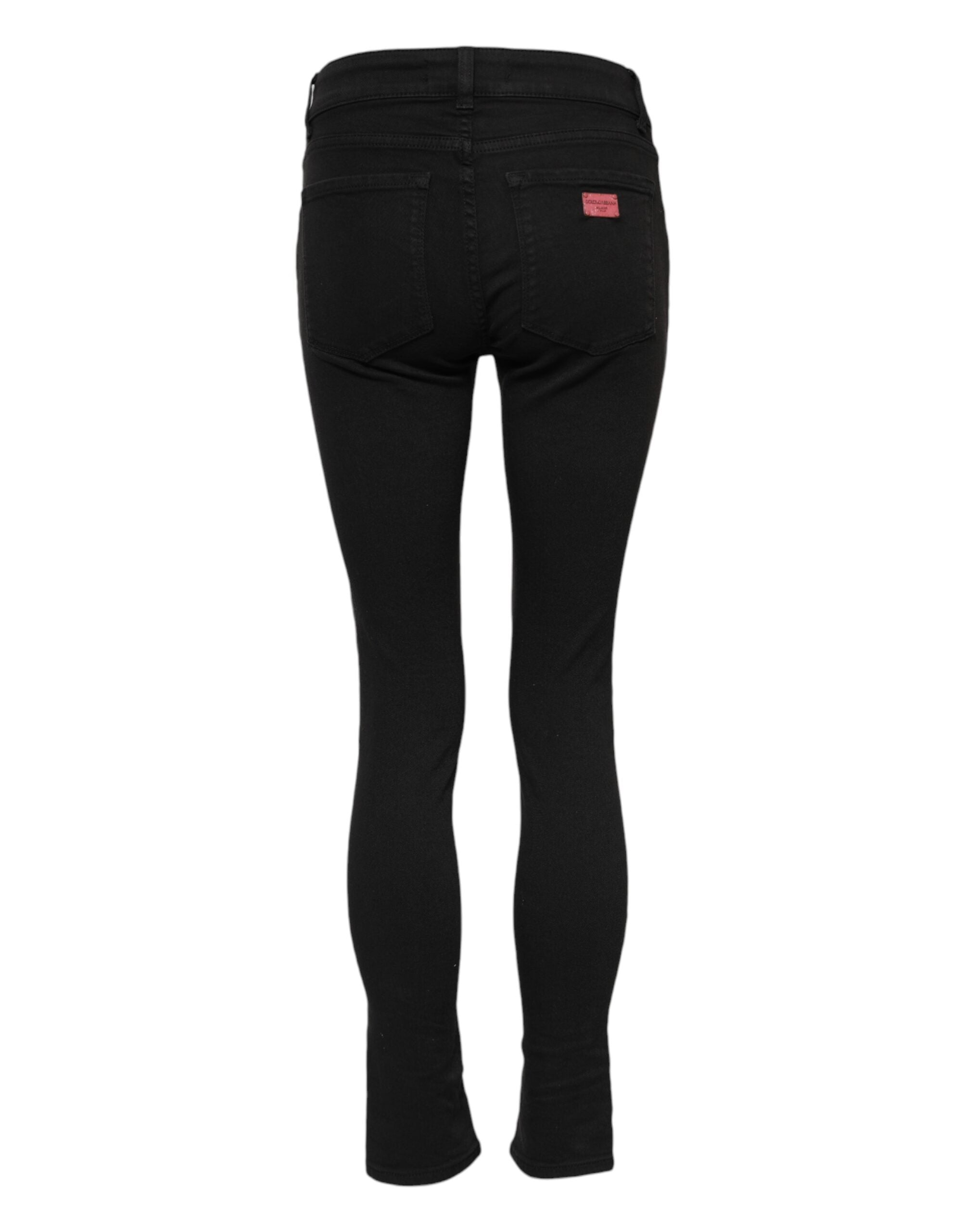 Dolce & Gabbana Schwarze Skinny Mid Waist Jeans aus Baumwolle
