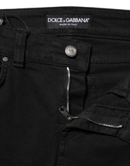 Dolce & Gabbana Schwarze Skinny Mid Waist Jeans aus Baumwolle