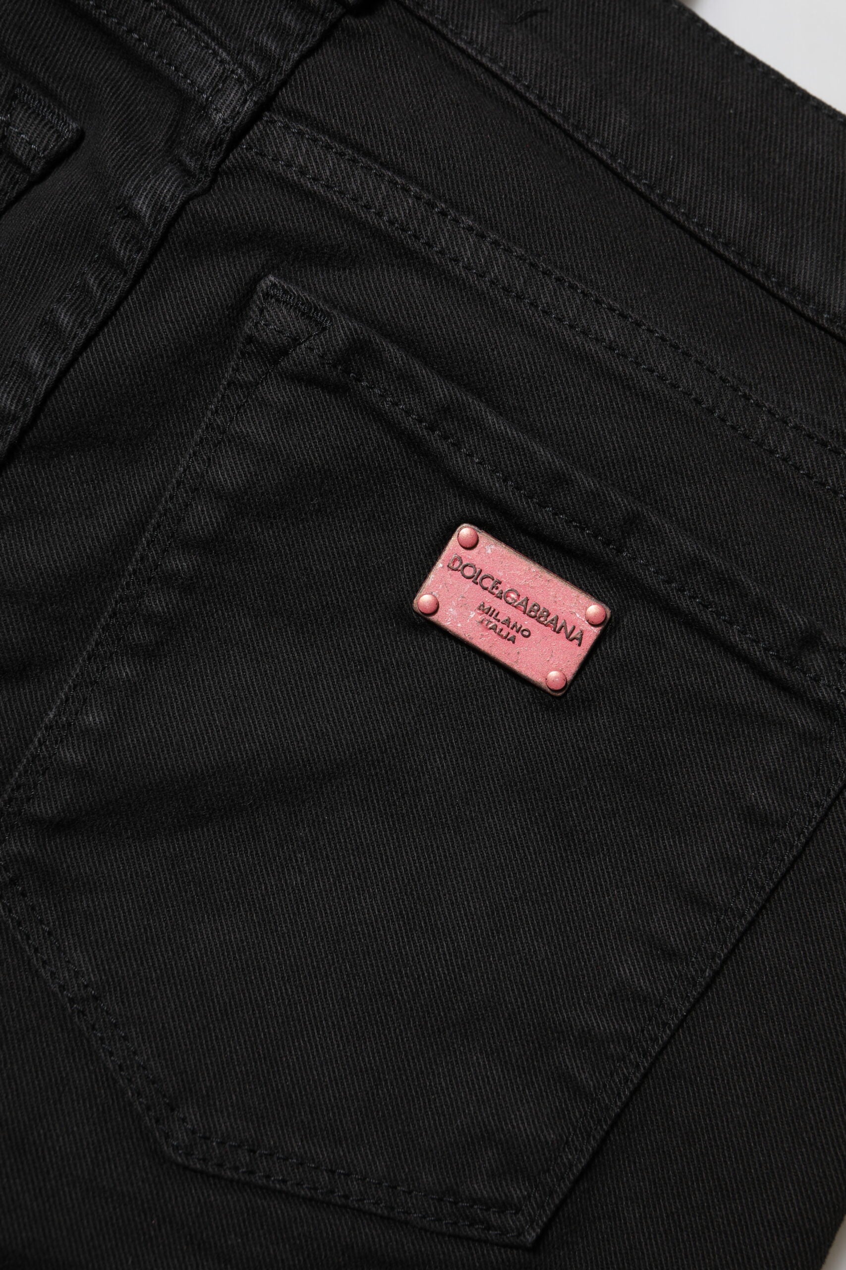 Dolce & Gabbana Schwarze Skinny Mid Waist Jeans aus Baumwolle