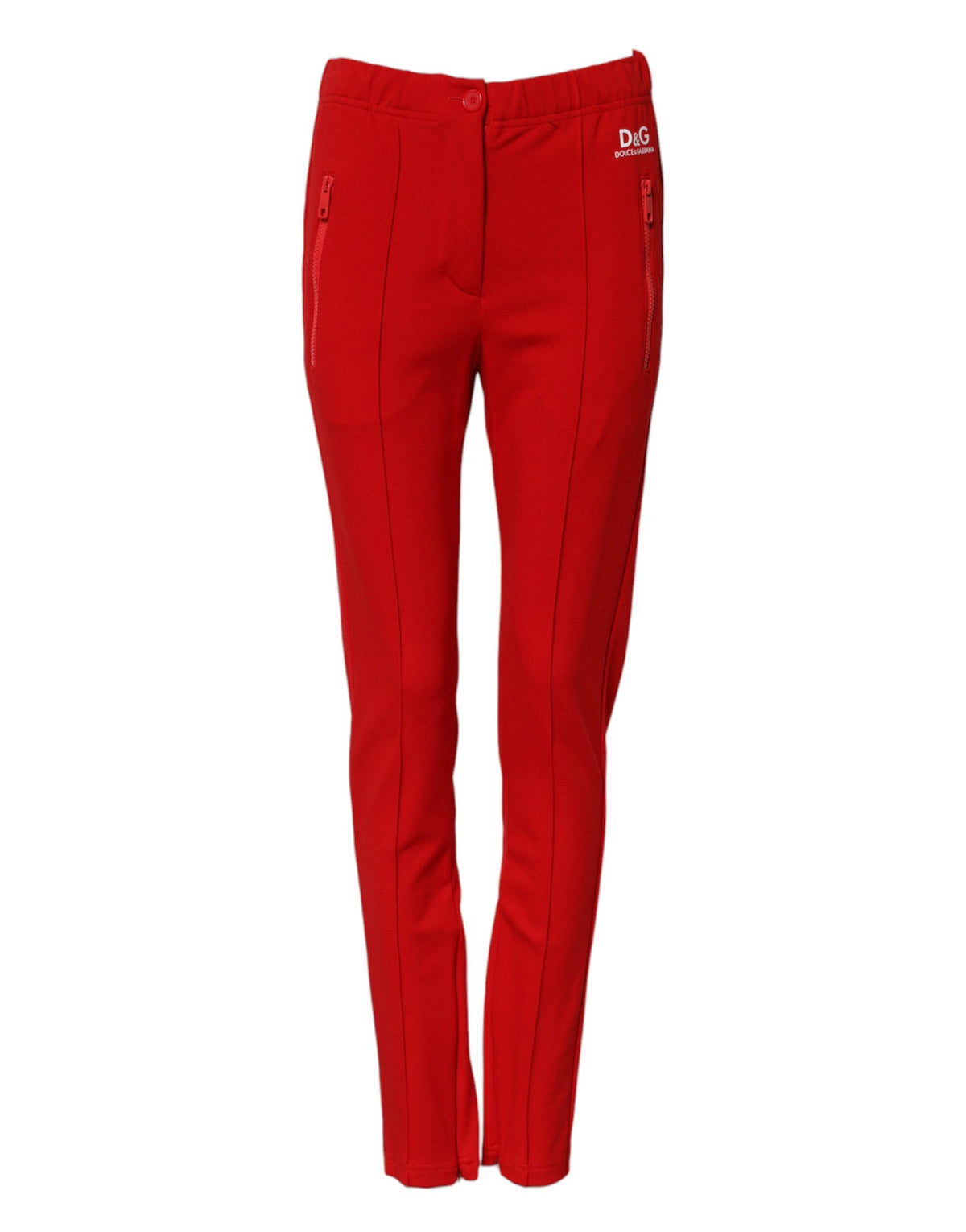 Dolce & Gabbana Rote schmale Hose mit mittlerer Bundhöhe