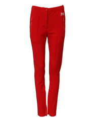 Dolce & Gabbana Rote schmale Hose mit mittlerer Bundhöhe