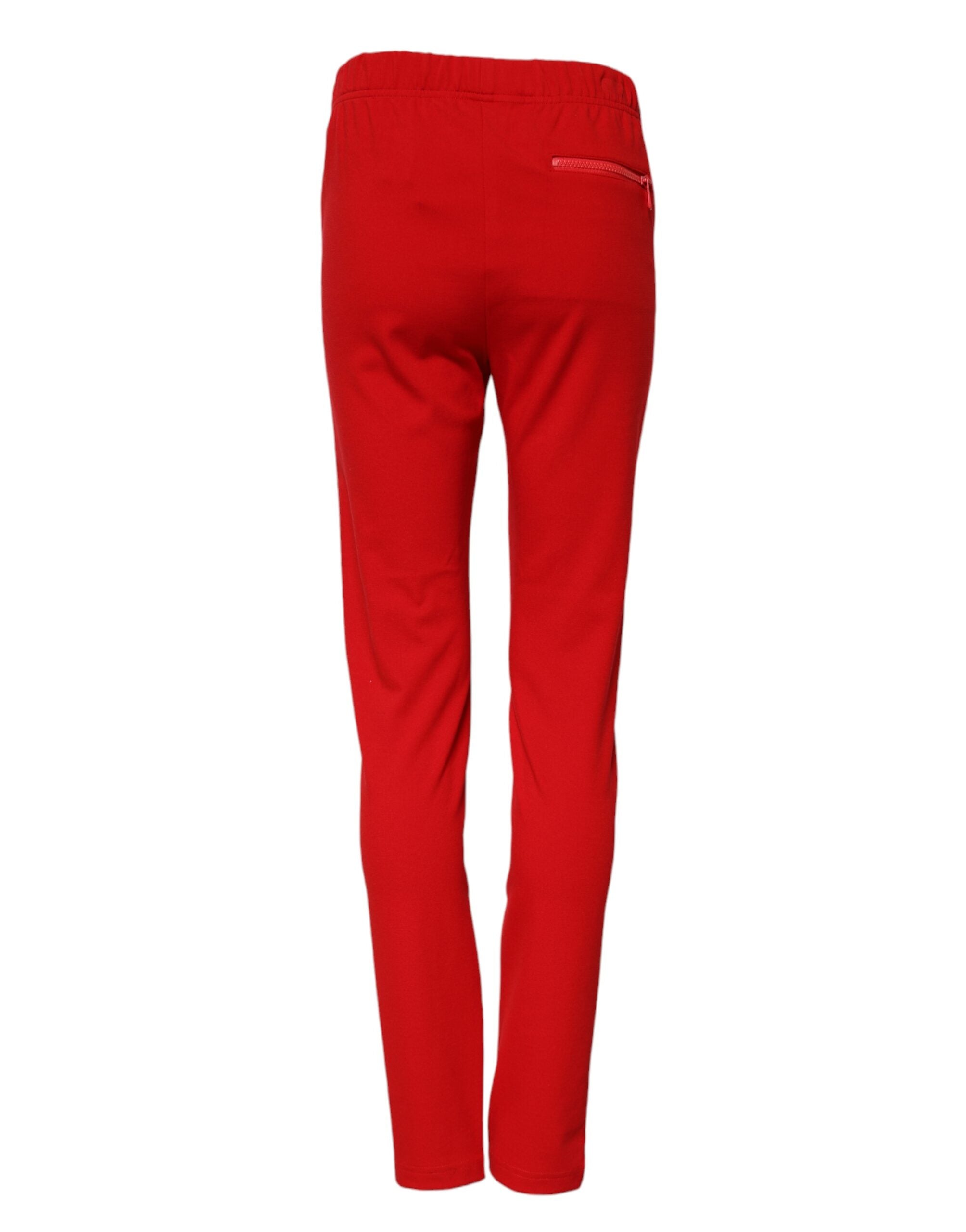Dolce & Gabbana Rote schmale Hose mit mittlerer Bundhöhe