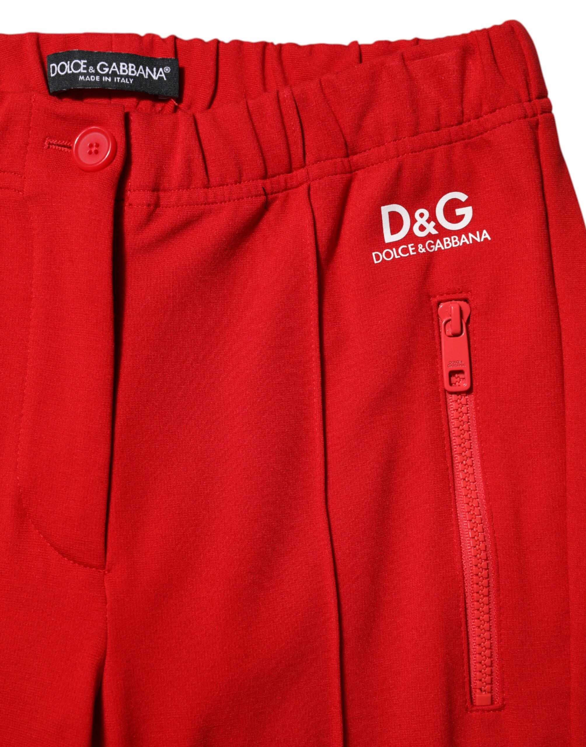 Dolce & Gabbana Rote schmale Hose mit mittlerer Bundhöhe