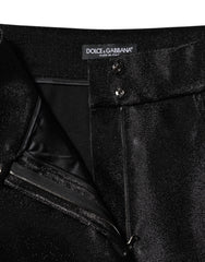 Dolce & Gabbana Zwarte Katoenen Stretch Broek met Lurexdraad
