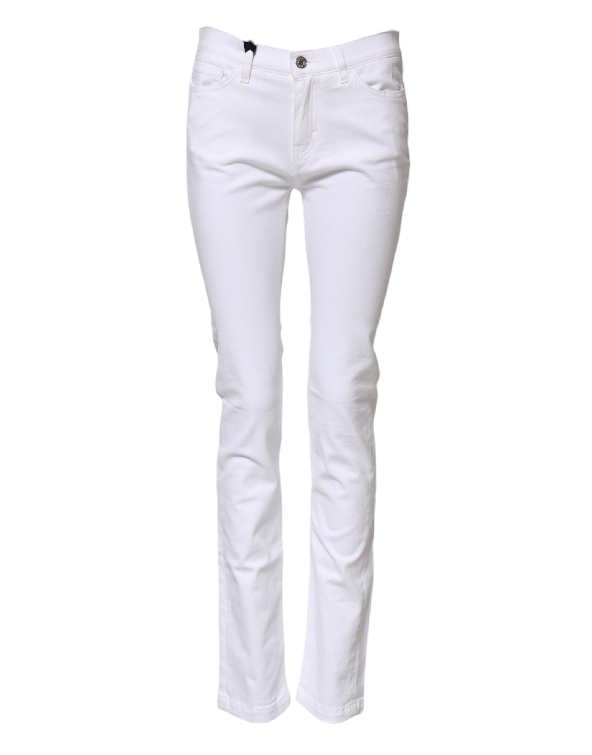 Dolce & Gabbana Weiße GRACE Skinny Jeans mit mittlerer Leibhöhe