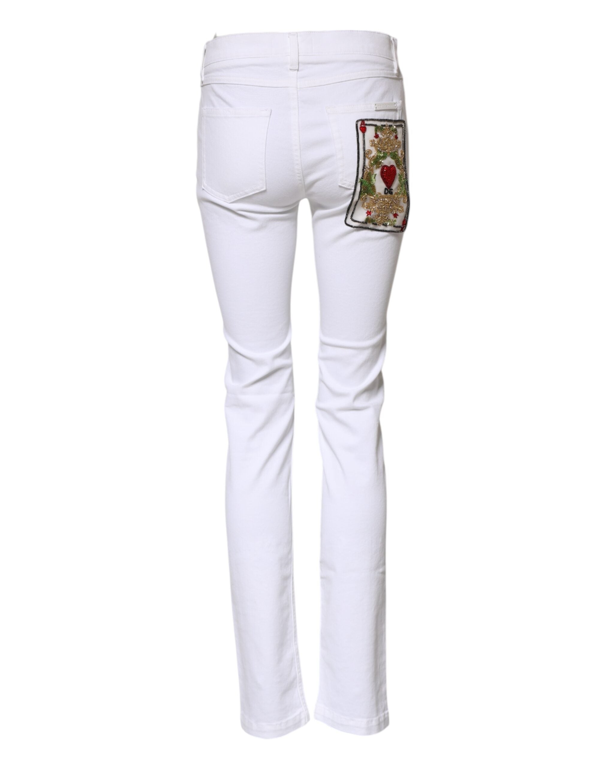 Dolce & Gabbana Weiße GRACE Skinny Jeans mit mittlerer Leibhöhe