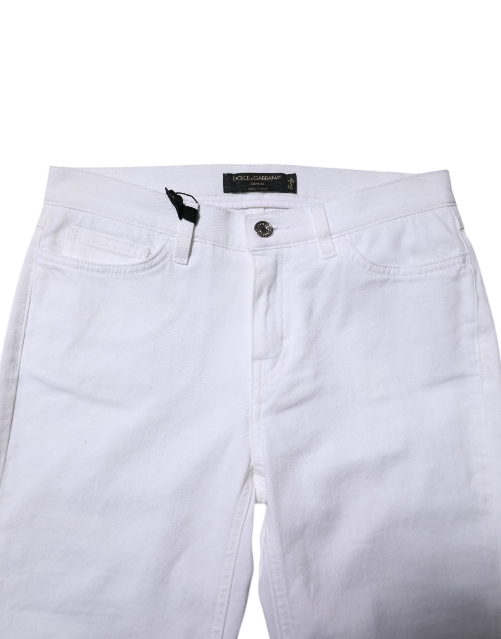 Dolce & Gabbana Weiße GRACE Skinny Jeans mit mittlerer Leibhöhe