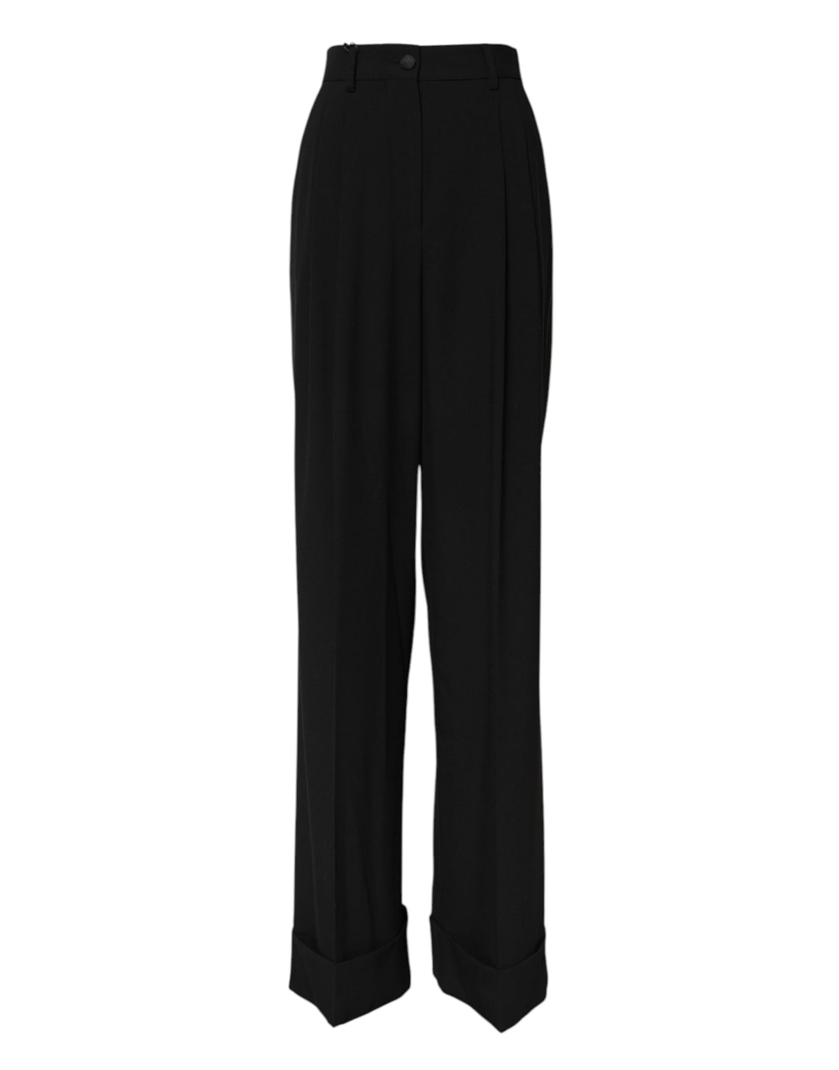 Dolce & Gabbana Schwarze High-Waist-Anzughose aus Wolle