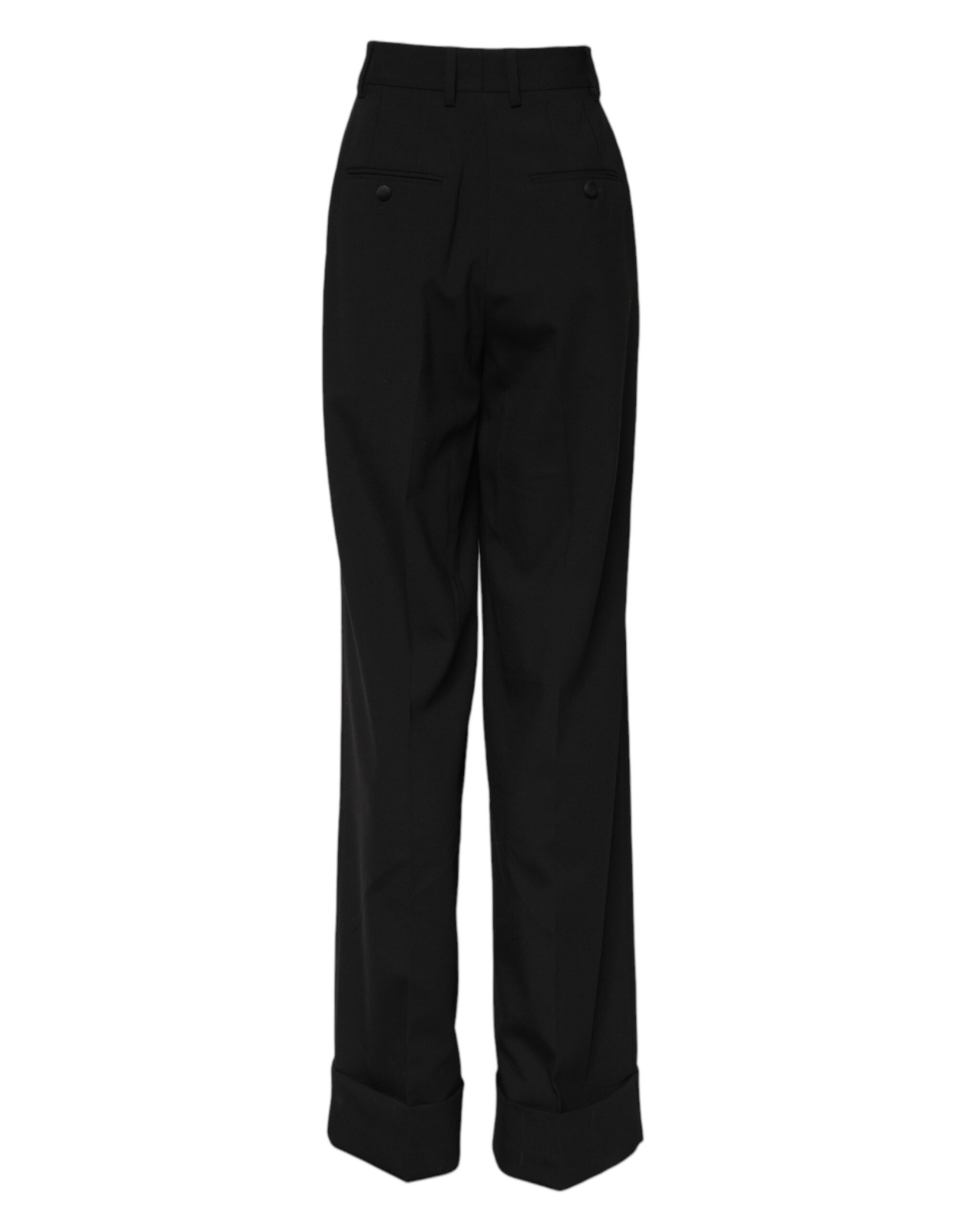 Dolce & Gabbana Schwarze High-Waist-Anzughose aus Wolle