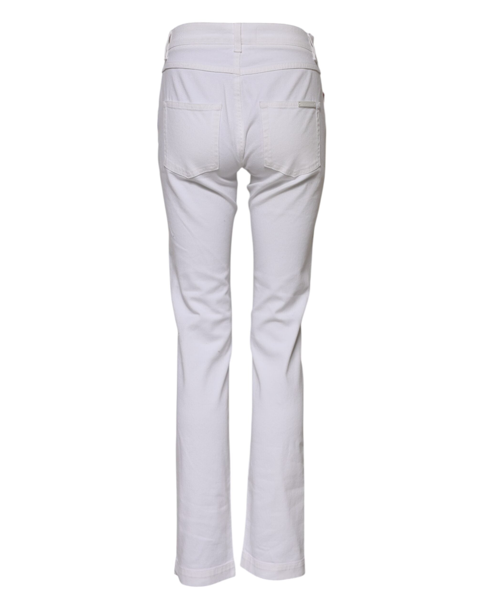 Dolce & Gabbana Weiße Jeans mit Blumenstickerei GIRLY