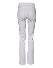Dolce & Gabbana Weiße Jeans mit Blumenstickerei GIRLY