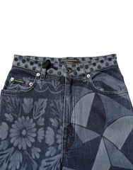 Dolce & Gabbana Blauwe Jeans met Grafische Print van Katoen, Skinny Model