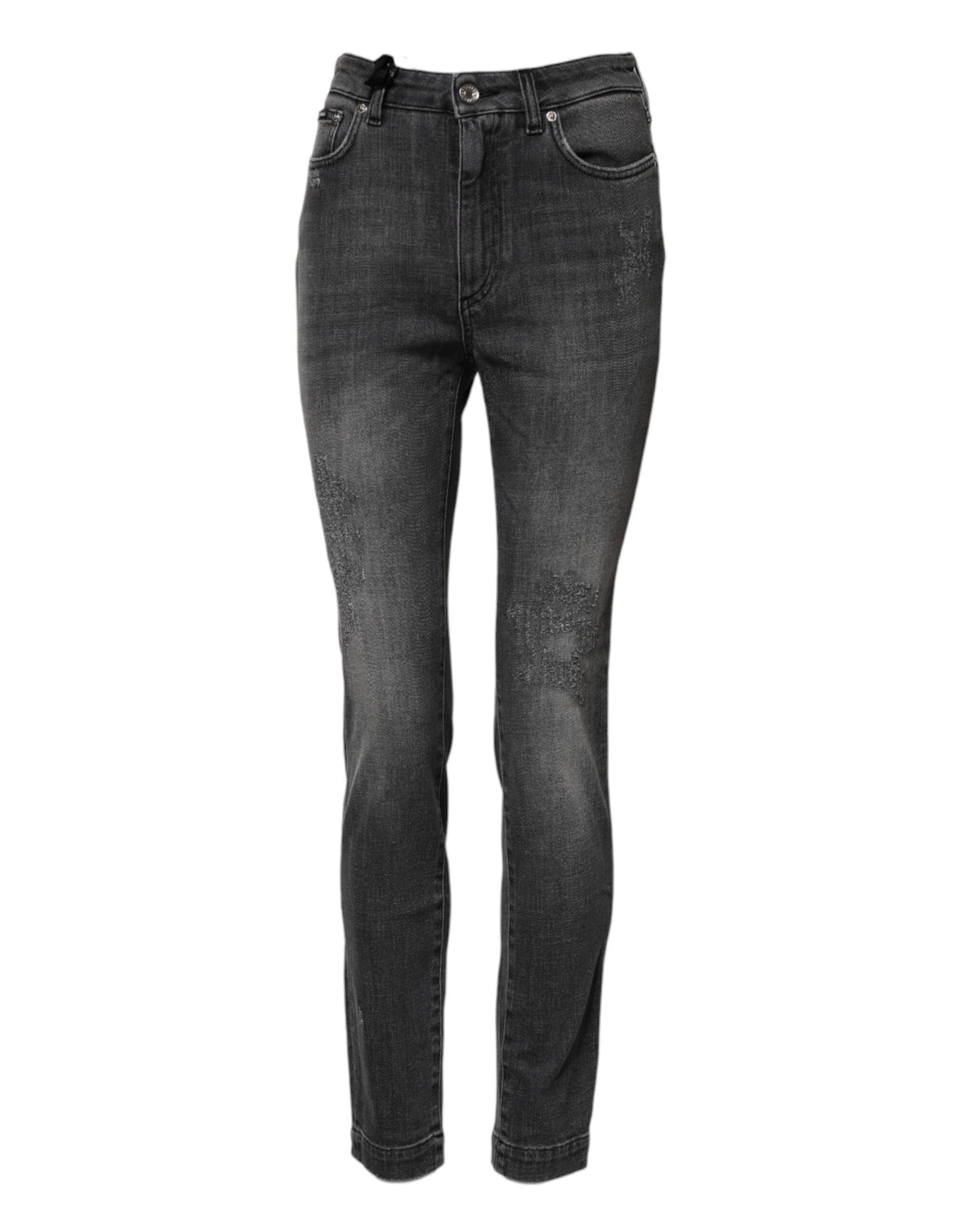 Dolce & Gabbana Dunkelgraue AUDREY Baumwoll-Skinny-Jeans