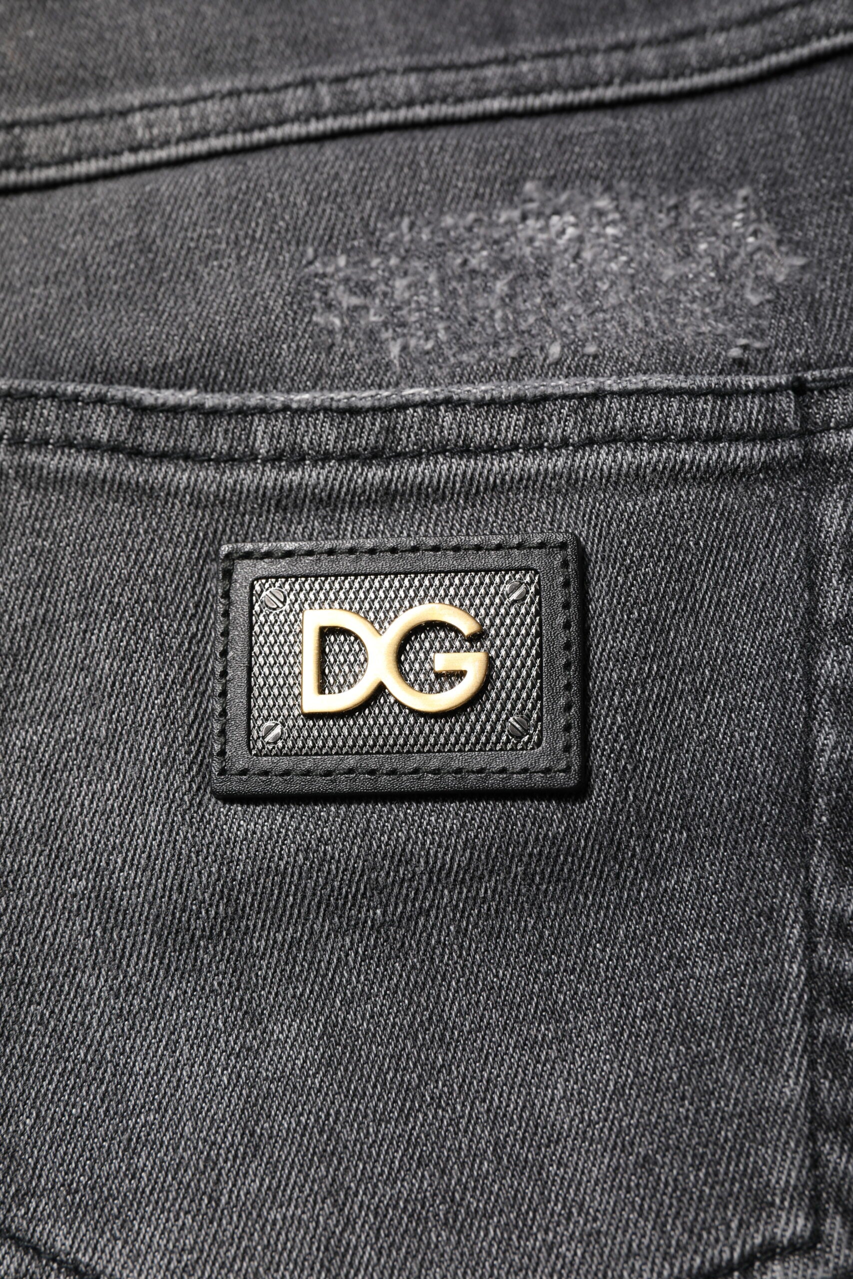 Dolce & Gabbana Dunkelgraue AUDREY Baumwoll-Skinny-Jeans