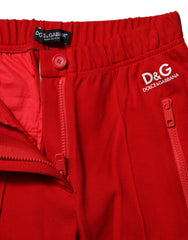 Dolce & Gabbana Rode Slimfit Broek met Middelhoge Taille