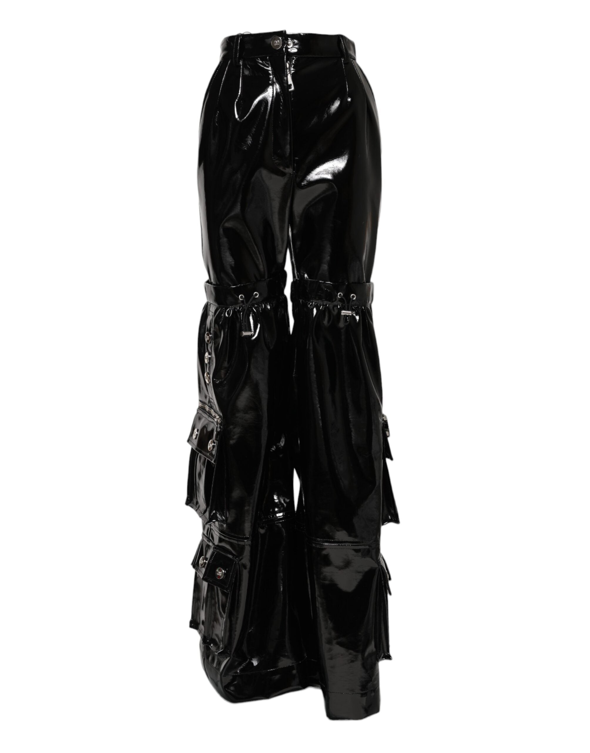 Dolce & Gabbana Schwarze High-Waist Cargo-Bootcut-Hose