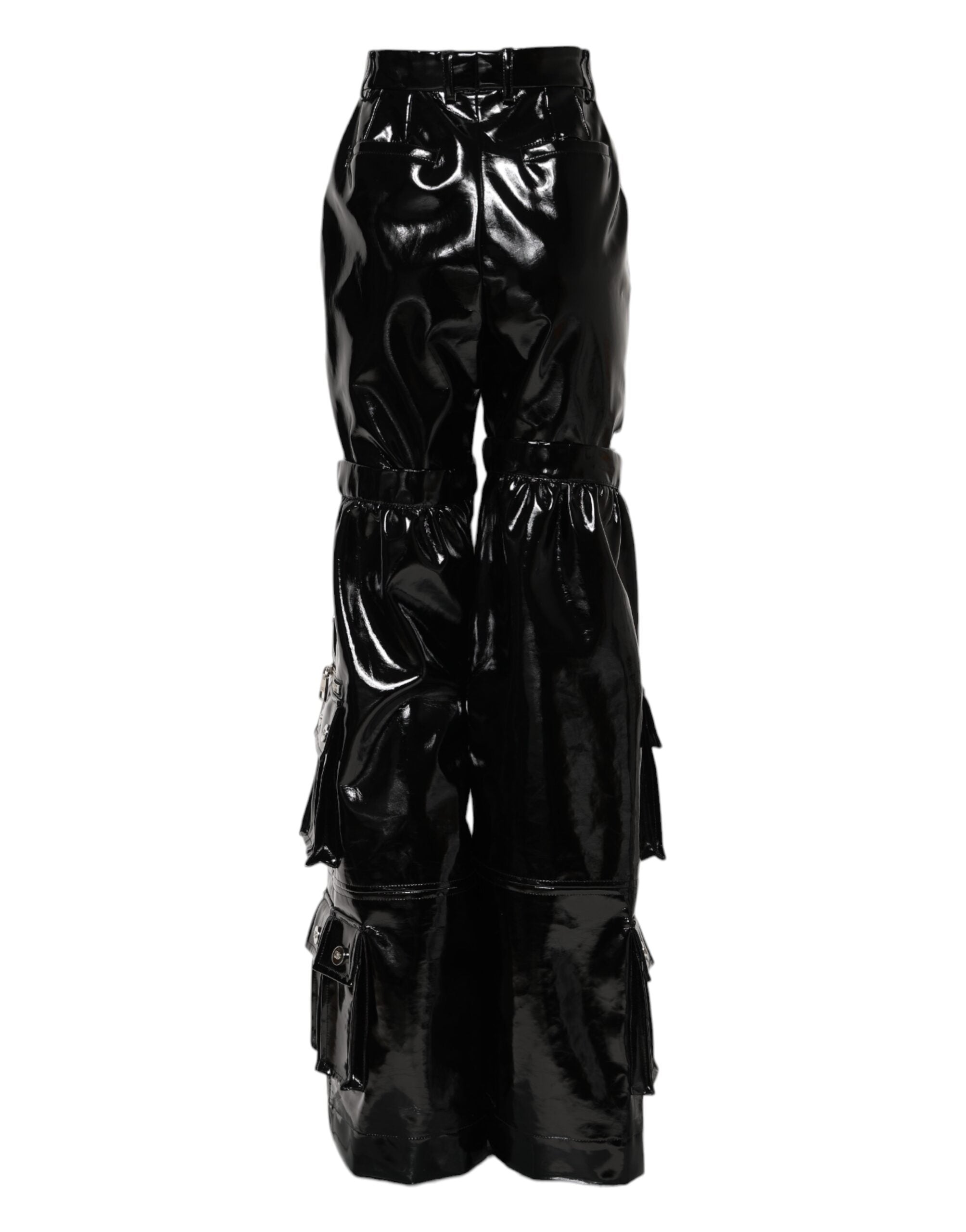 Dolce & Gabbana Schwarze High-Waist Cargo-Bootcut-Hose