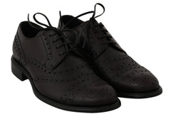 Dolce & Gabbana Zwarte Leren Wingtip Oxford Nette Schoenen