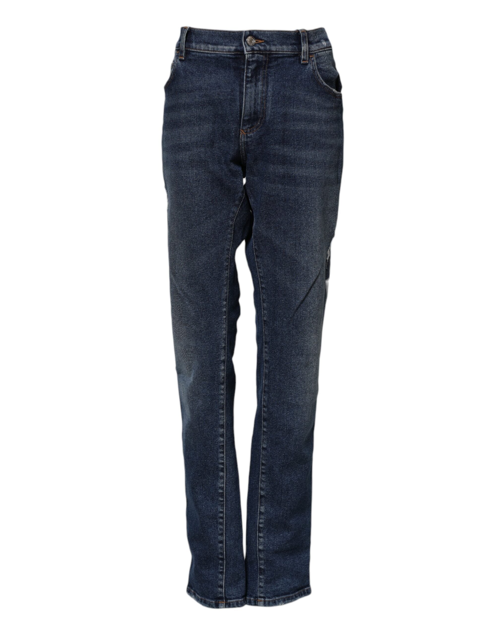 Dolce & Gabbana Blaue Jeans aus Baumwolle mit mittlerer Bundhöhe im geraden Schnitt