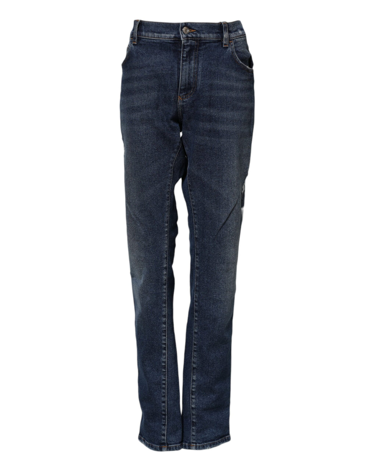 Dolce & Gabbana Blaue Jeans aus Baumwolle mit mittlerer Bundhöhe im geraden Schnitt
