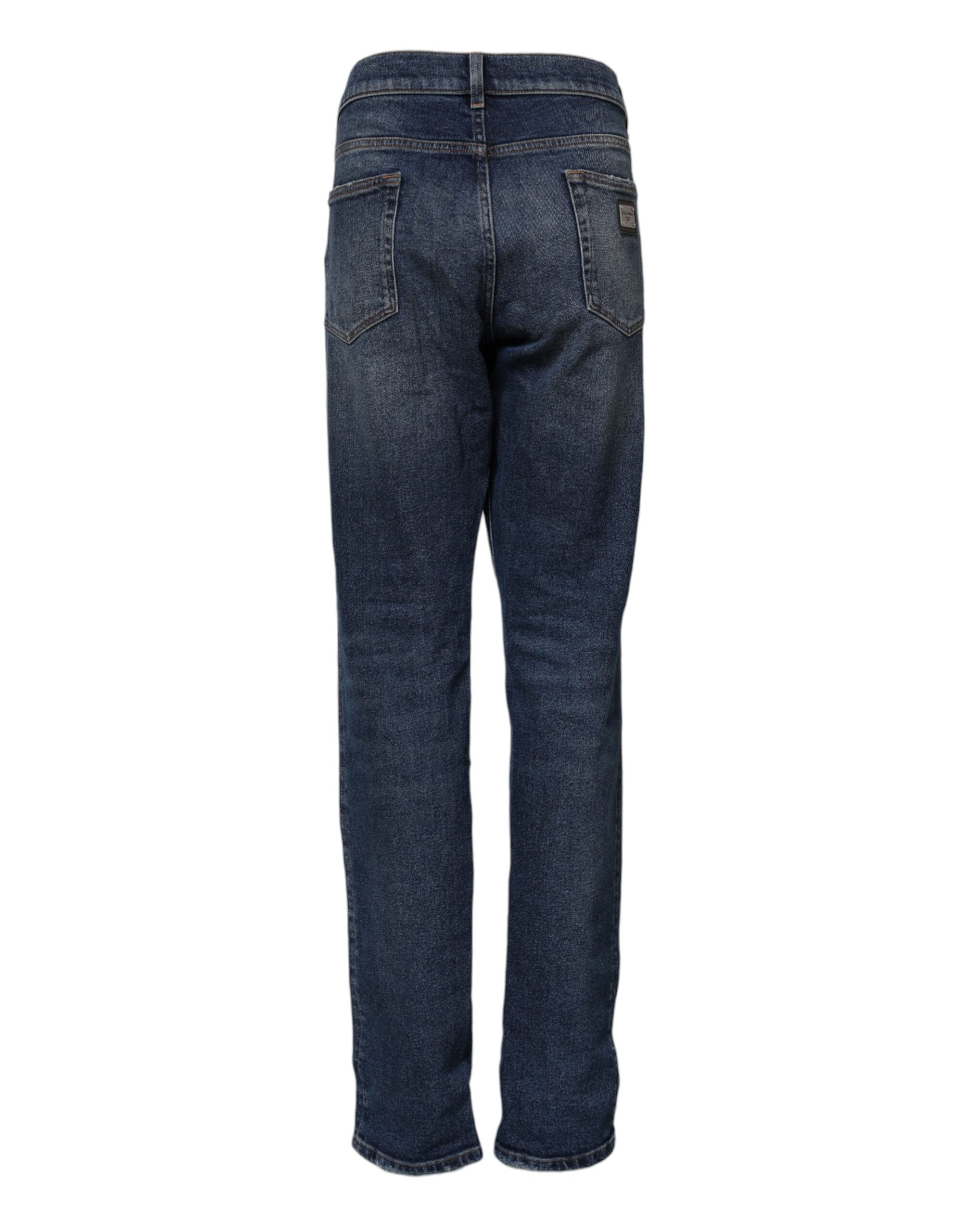 Dolce & Gabbana Blaue Jeans aus Baumwolle mit mittlerer Bundhöhe im geraden Schnitt