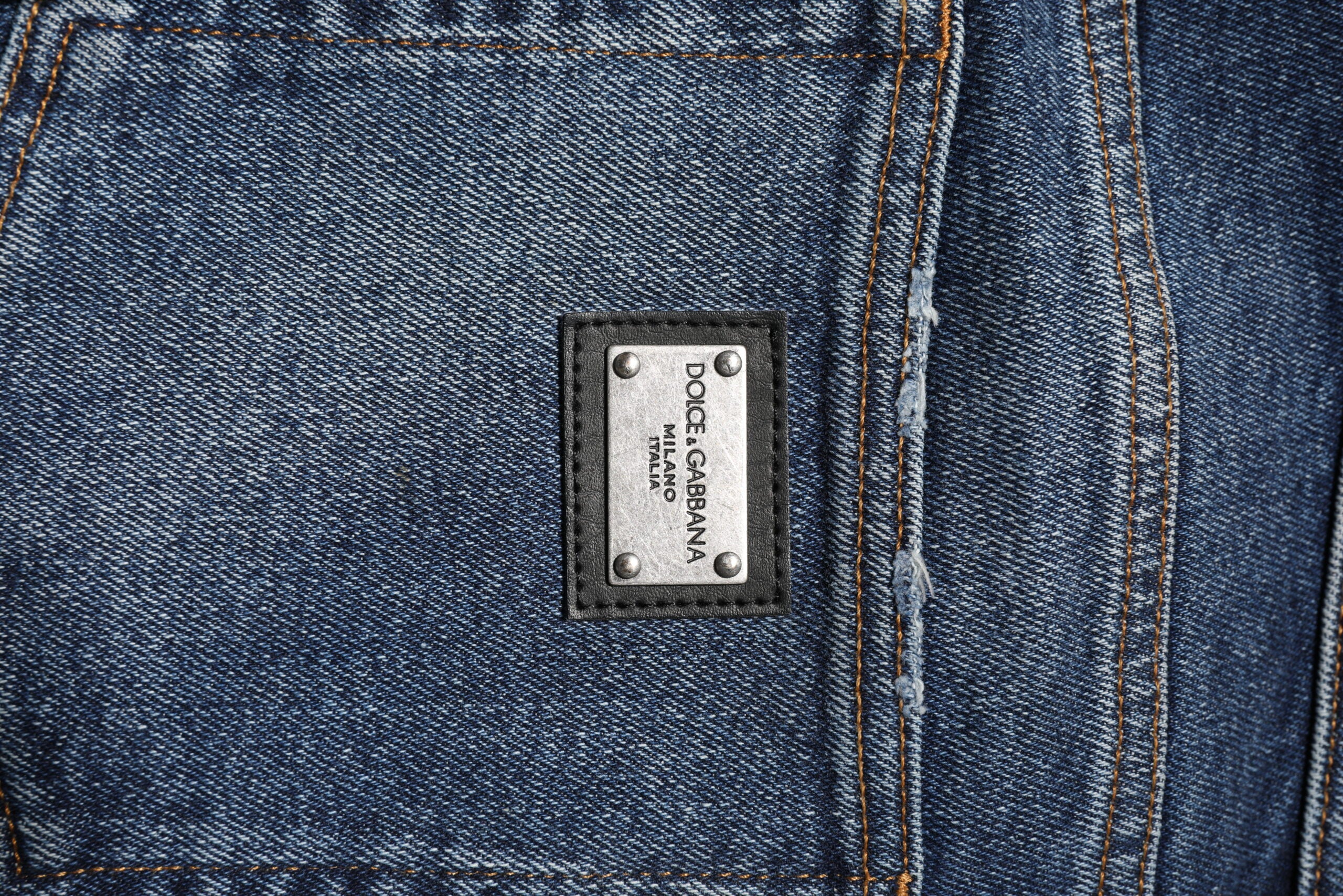 Dolce & Gabbana Blaue Jeans aus Baumwolle mit mittlerer Bundhöhe im geraden Schnitt