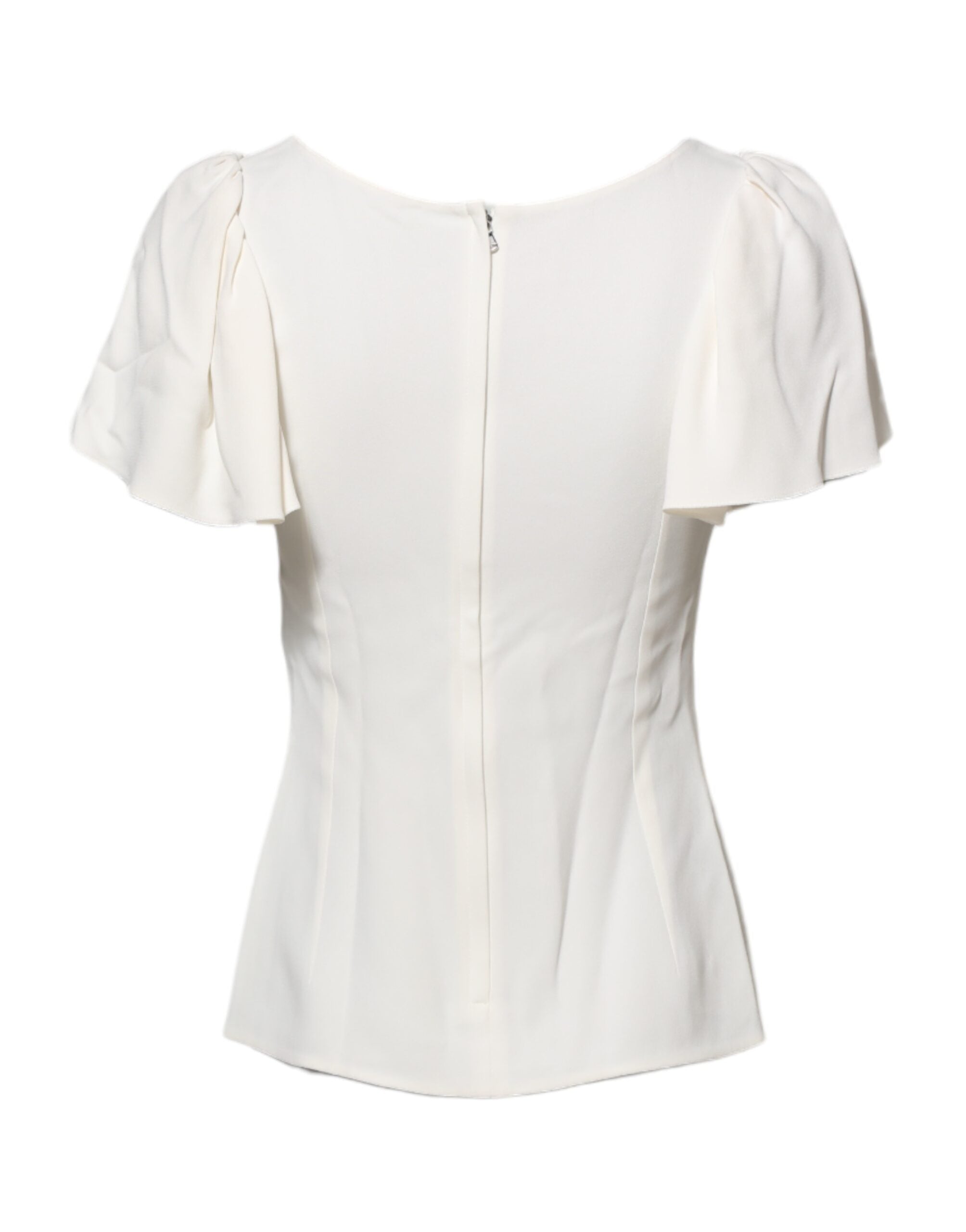 Dolce & Gabbana Weiß Rundhals Kurzarm Bluse Top