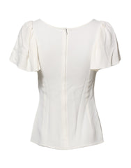 Dolce & Gabbana Weiß Rundhals Kurzarm Bluse Top