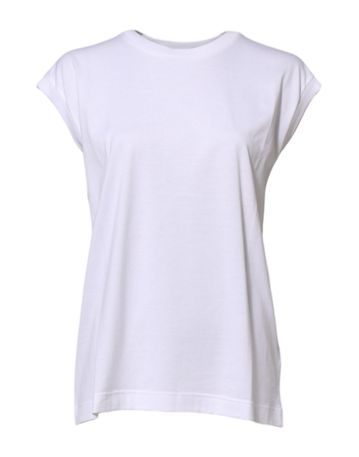 Dolce & Gabbana Weißes ärmelloses Damen Tanktop aus Baumwolle