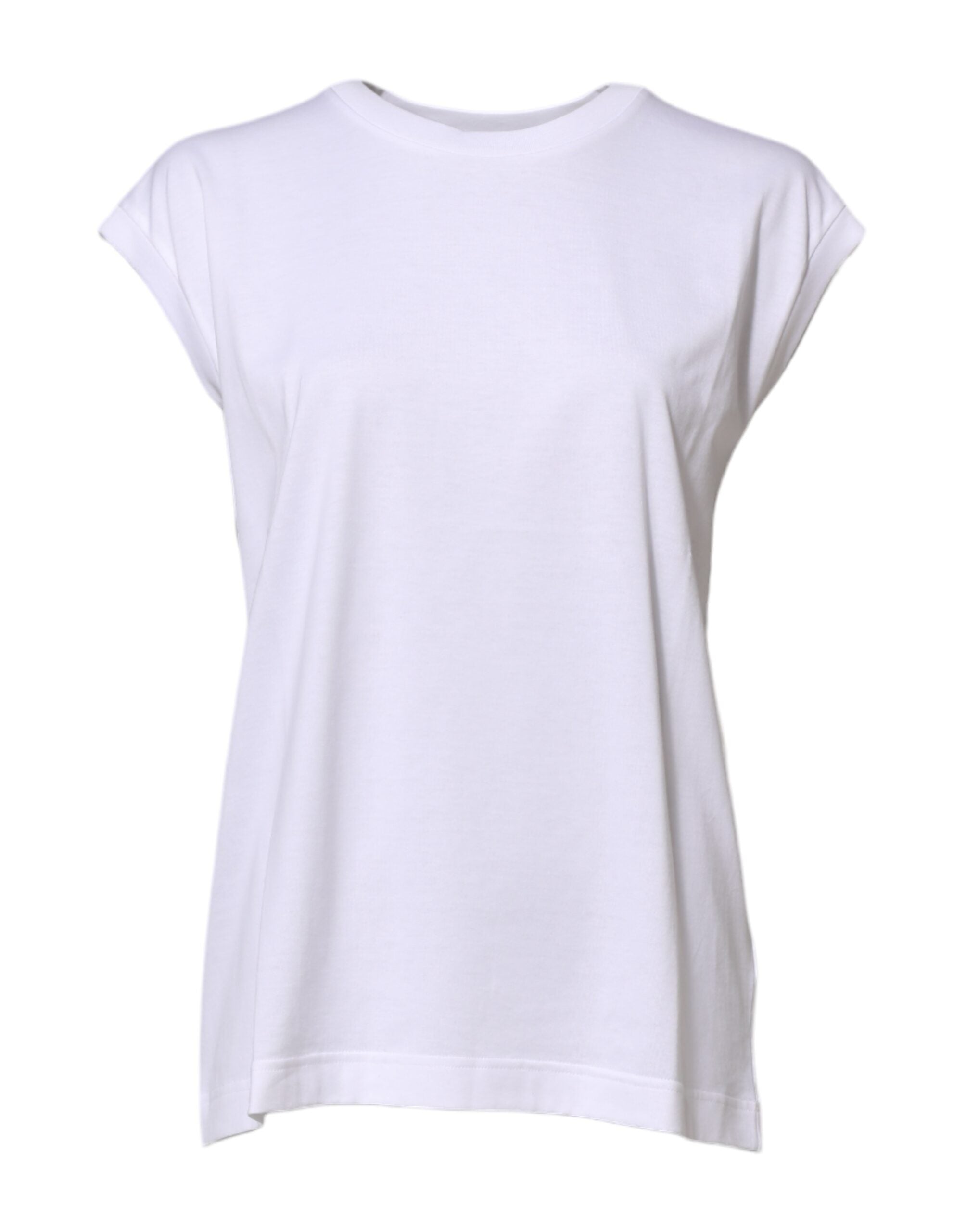 Dolce & Gabbana Weißes ärmelloses Damen Tanktop aus Baumwolle