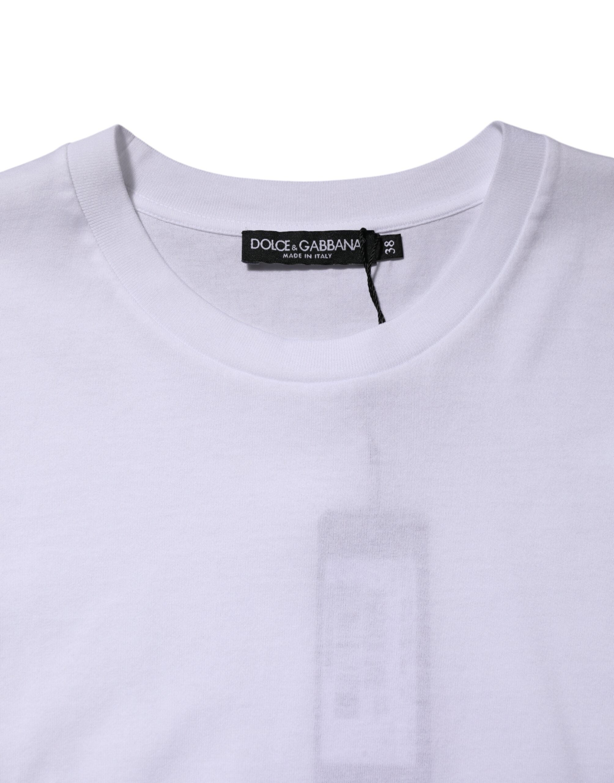 Dolce & Gabbana Weißes ärmelloses Damen Tanktop aus Baumwolle