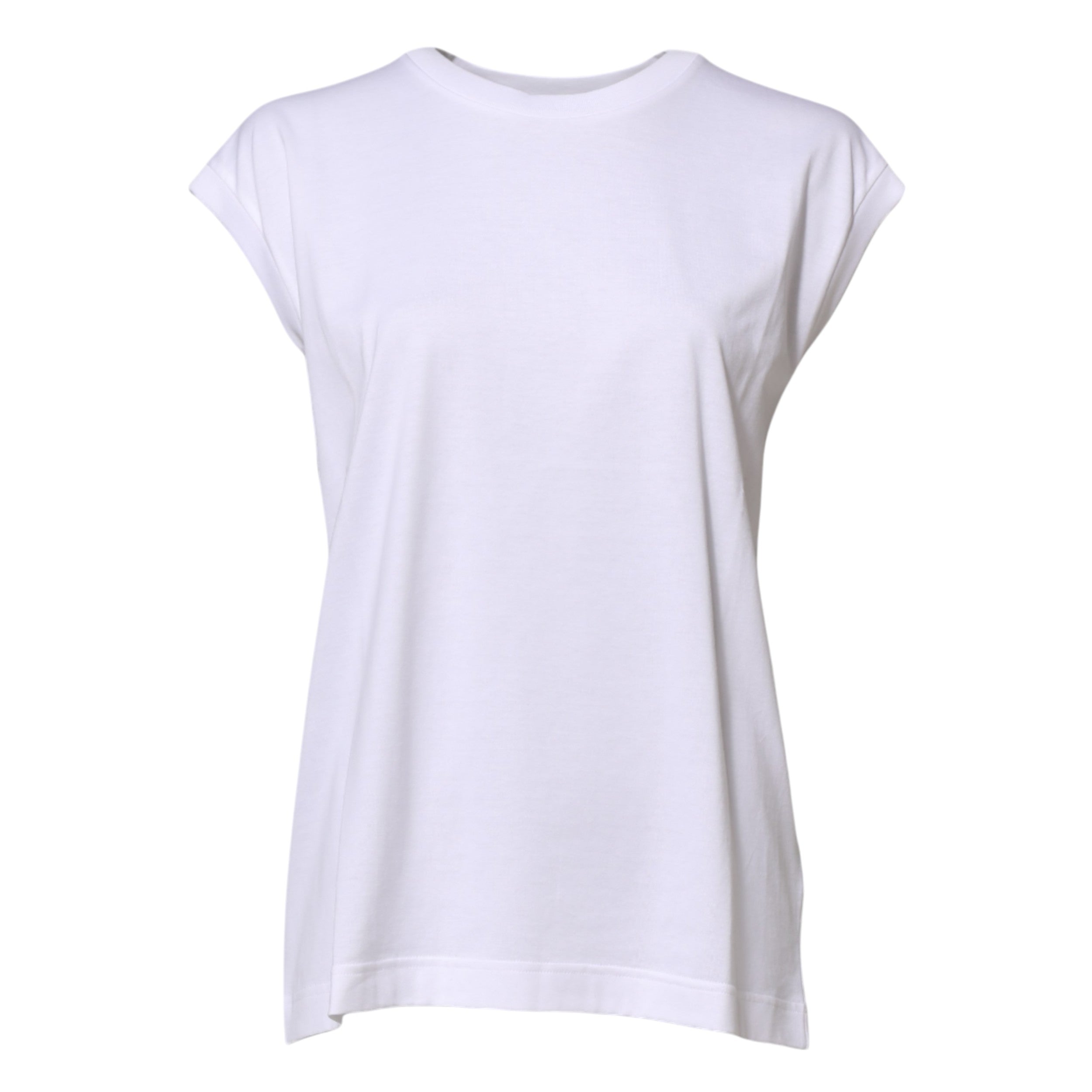 Dolce & Gabbana Weißes ärmelloses Damen Tanktop aus Baumwolle