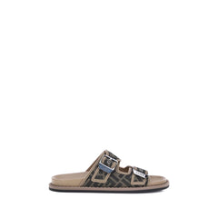 Fendi bruin kalfsleren Bos Taurus platte sandalen