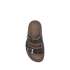Fendi bruin kalfsleren Bos Taurus platte sandalen