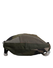 Dolce & Gabbana Military Green Patchwork Rucksack Backpack Bag