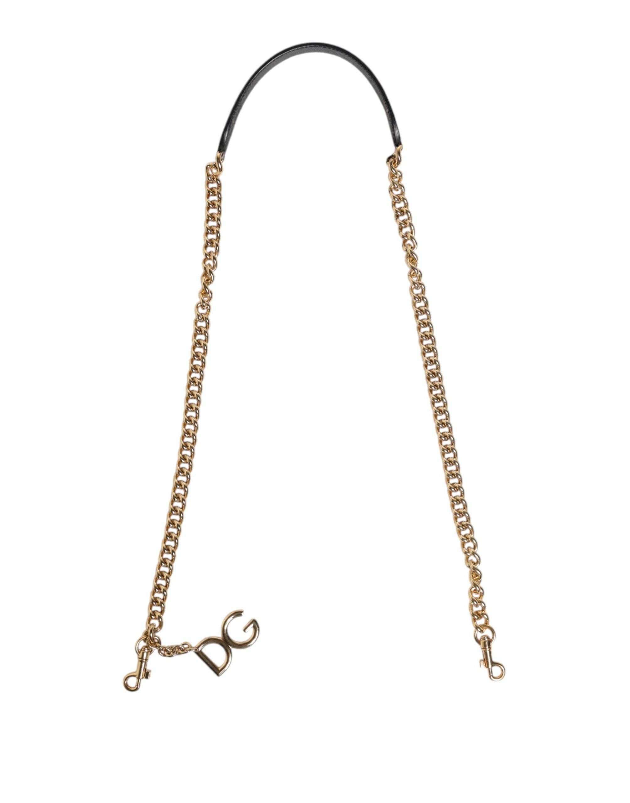 Dolce & Gabbana Bruin Luipaard Goud Messing Ketting Accessoire Schouderband