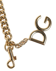 Dolce & Gabbana Bruin Luipaard Goud Messing Ketting Accessoire Schouderband