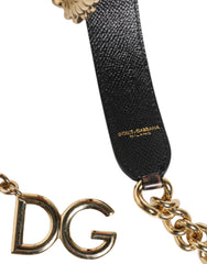Dolce & Gabbana Bruin Luipaard Goud Messing Ketting Accessoire Schouderband