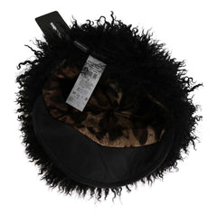 Dolce & Gabbana Zwarte Tibet Lamsbont Lederen Gatsby Hoed